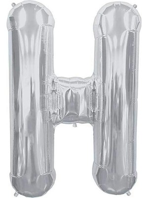 Feyza Design Folyo H Harfi Balon 100 cm Gümüş Gri Büyük Boy 40INC