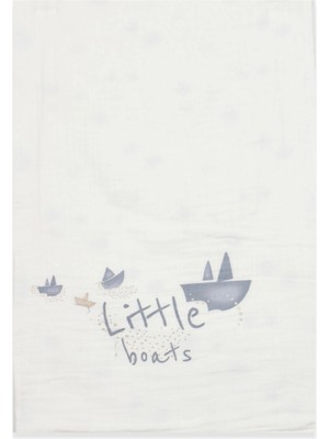 Bistyle Müslin Battaniye Little Boats 70131 86X124CM Ekru