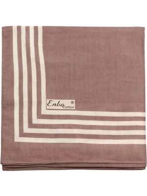 Mim Eşarp ve Şal Enba Soft Pamuklu Çizgi Desenli Eşarp - 95X95 cm