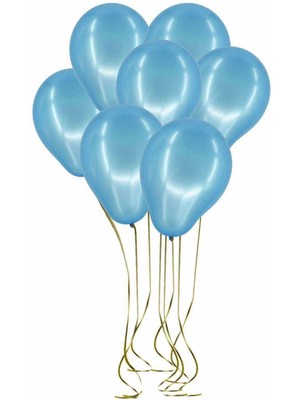 Feyza Design Metalik Mavi Balon 10 Adet 12 Inç Lateks Balon