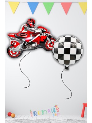 Feyza Design Yarış Temalı Folyo Balon Seti - 2'li Parti Süsleme