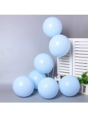 Feyza Design 20 Adet Mavi Soft Makaron Pastel Renk Mat Balon