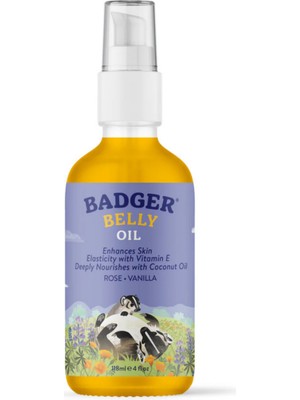 Badger Balm Belly Oil 118 ml Hamilelik Öncesi ve Sonrası İçin Karın Çevresi Nemlendirici Yağ