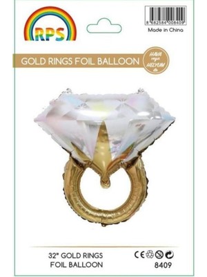 Feyza Design Yüzük Gold Tek Folyo Balon - Çok Renkli Parti Malzemeleri