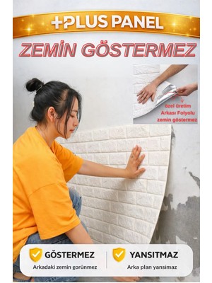 Renkli Duvarlar Plus Zemin Göstermez Arkası Folyolu 70cmx77cm 2mm Kendinden Yapışkanlı Esnek Duvar Kağıdı Paneli