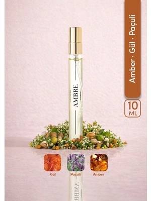 ILLUSIONE Ambre EDP Kadın Seyahat Boy Parfüm 10ml | Amber-Paçuli-Gül | Bergamot, Sedir, Karanfil, Vetiver