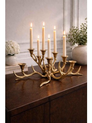 Mikasa Moor Eskitme Gold Şamdan 8 Kollu