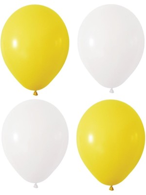 Feyza Design Sarı Beyaz Renk Pastel Lateks Balon Seti - 35 Adet