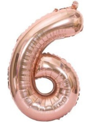 Feyza Design 34'' 80 cm Çok Renkli Folyo Rakam Balon 6 Adet