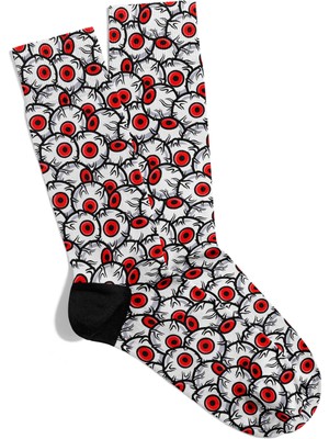 Kızıl Göz Temalı Tasarım Soket Çorap