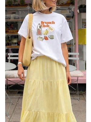 Monila Kadın Premium Kumaş Baskılı Oversize T-Shirt