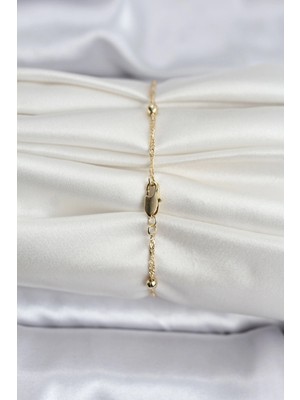 VeraGlobe Buğz 14K Gold Renk Kaplama Topçuklu Model cm Kadın Bileklik - Buğz