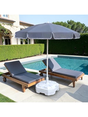 Kapella Plaj Şemsiyesi Gri 200 cm 10 Telli