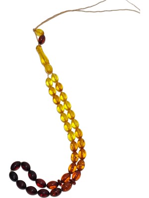 Hasyılmaz Doğal Kaya Damla Kehribar Tesbih 33LÜK 7,10 Gram K006