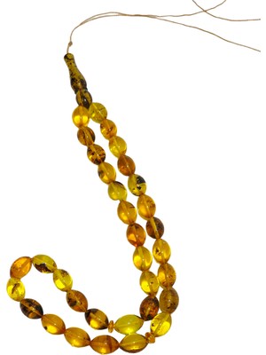 Hasyılmaz Doğal Kaya Damla Kehribar Tesbih 33LÜK 26,10 Gram K005