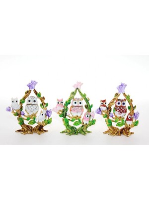 VeraGlobe Buğz Swarovski Baykuş Figürü