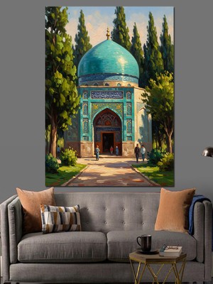 Artmeg Kubbeli ve Mimari Estetik Yapı Dekoratif Kanvas - Mdf Ahşap Tablo