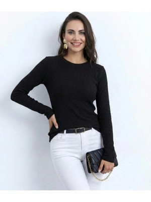 Marsilyan- Kadın Uzun Kollu Bisiklet Yaka Triko Kazak