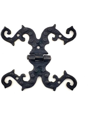 AyrStore Buğz Eco Lounge Antika Tarz Dekoratif Pirinç Süslü Menteşe - 100X90 Mm, Oksit