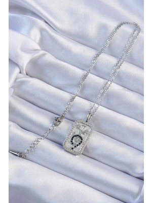 VeraGlobe Buğz 316L Çelik Zincir Gümüş Renk Zirkon Taşlı Minimal Papatya Figürlü Tarot Kolye - Buğz