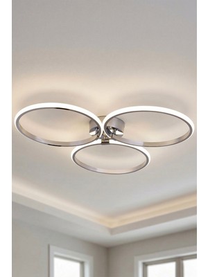 TERRA lighting Ahsen Model Modern Plafonyer,3 Renk Yanabilen Power LED Avize, Salon Oda Mutfak Hol Avize