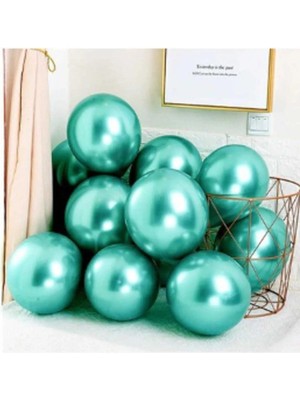 Feyza Design Krom Parlak Yeşil Balon 20 Adet 30 cm Aynalı Balon