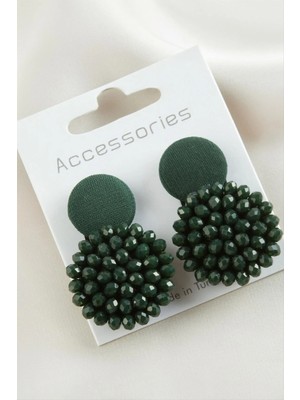 İsmiyle Al Düğme Kristal Küpe