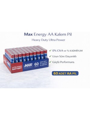 Sylar Max Energy Aa Kalem Pil 1.5V R6 Heavy Duty Ultra Power 4lü 15 Paket