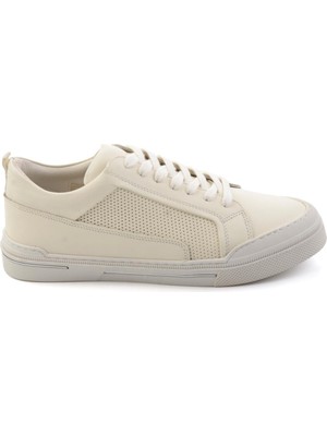 Bambi Beyaz Hakiki Deri Erkek Sneaker E01549000303