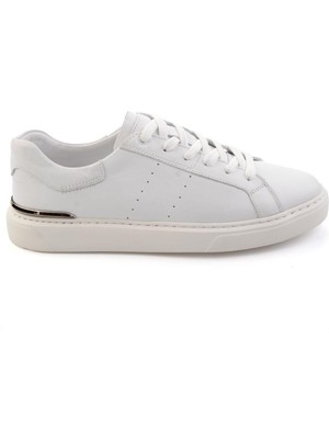 Bambi Beyaz Hakiki Deri Erkek Sneaker E01595327543