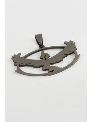 İsmiyle Al Kuş Çelik Kolye Ucu 4 cm