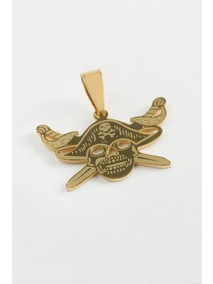 İsmiyle Al Kılıç Kuru Kafa Çelik Kolye Ucu 3 cm