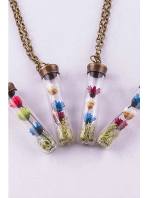 İsmiyle Al Çuvuk Mantar Tıpalı Fanus Canlı Kolye