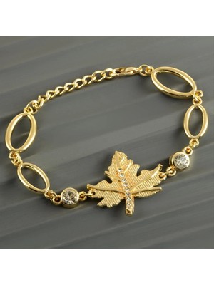 İsmiyle Al Yaprak Taşlı Trend Bileklik