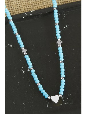 İsmiyle Al Kalp Metal Aparatlı Kristal Kolye