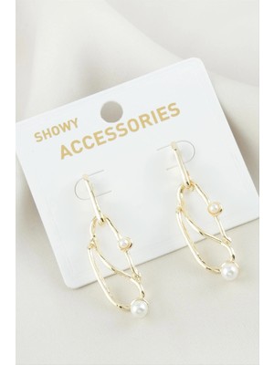 İsmiyle Al Oval Inci Metal Küpe