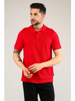 Uniprom Polo Yaka Tişört %100 Pamuk Kırmızı Erkek