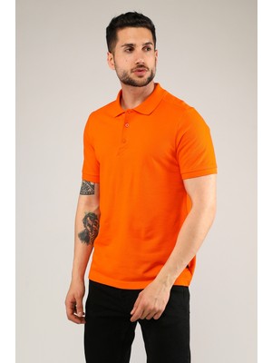 Uniprom Polo Yaka Tişört %100 Pamuk Turuncu Erkek