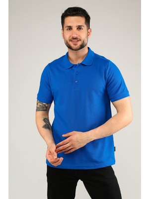 Uniprom Polo Yaka Tişört %100 Pamuk Mavi Erkek