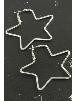 İsmiyle Al Yıldız Trend Küpe 6 cm