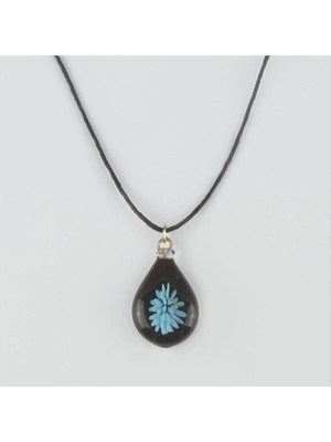 İsmiyle Al Çiçek Cam Kolye