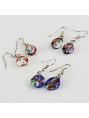 İsmiyle Al Murano Cam Küpe