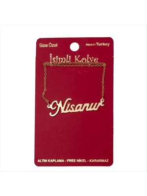 İsmiyle Al Nisanur Isimli Kolye (Kişiye Özel)