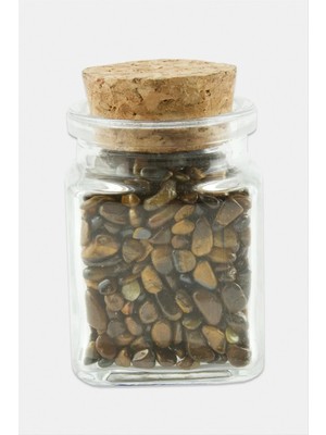 İsmiyle Al Kaplangözü Taşı Cam Şişe Biblo