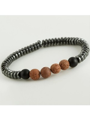 İsmiyle Al Lav-Hematit Doğaltaş Bileklik