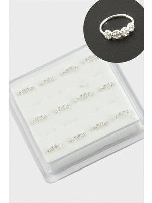 İsmiyle Al Zirkon Tek Taş Halka Gümüş Hızma 12 Adet