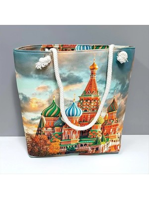İsmiyle Al Saray Desenli Plaj Çantası