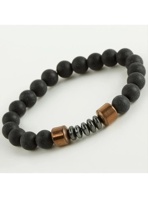 İsmiyle Al Hematit & Mat Onix Doğaltaş Bileklik