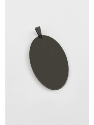 İsmiyle Al Oval Isim Yazılabilir Çelik Kolye Ucu 2,5*4,5 cm
