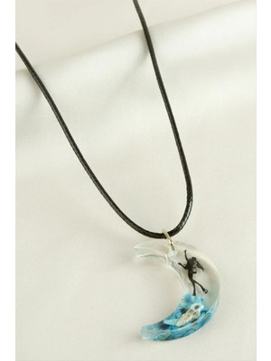 İsmiyle Al Deniz Kızı Hilal Epoksi Kolye